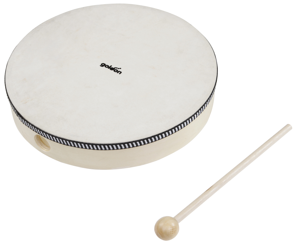 goldon Tamburin mit Naturfell, 25 cm