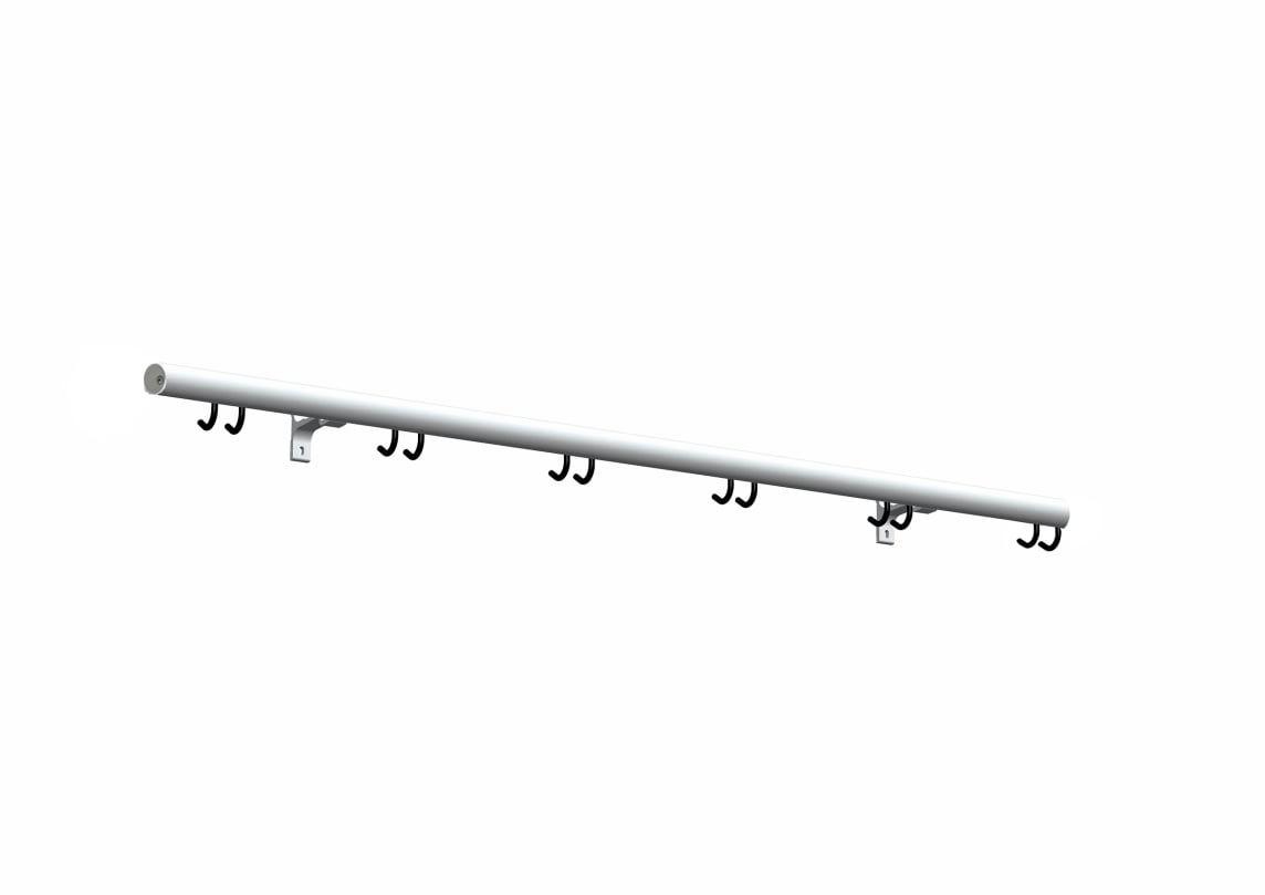 rontec Sicherheits-Wandgarderobe RUND 40 S, gerader Abschluss, zweifach (Stahl)