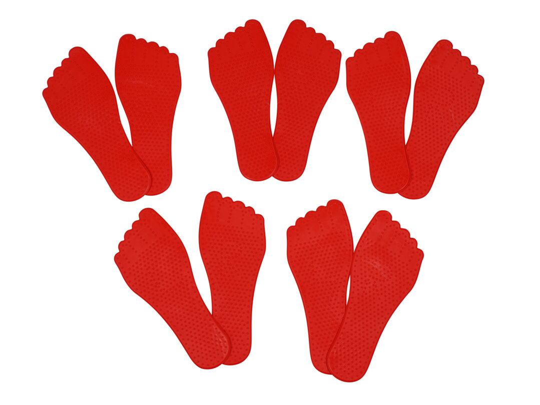 Kübler Sport Bodenmarkierung Füße, 5er-Set, Rot