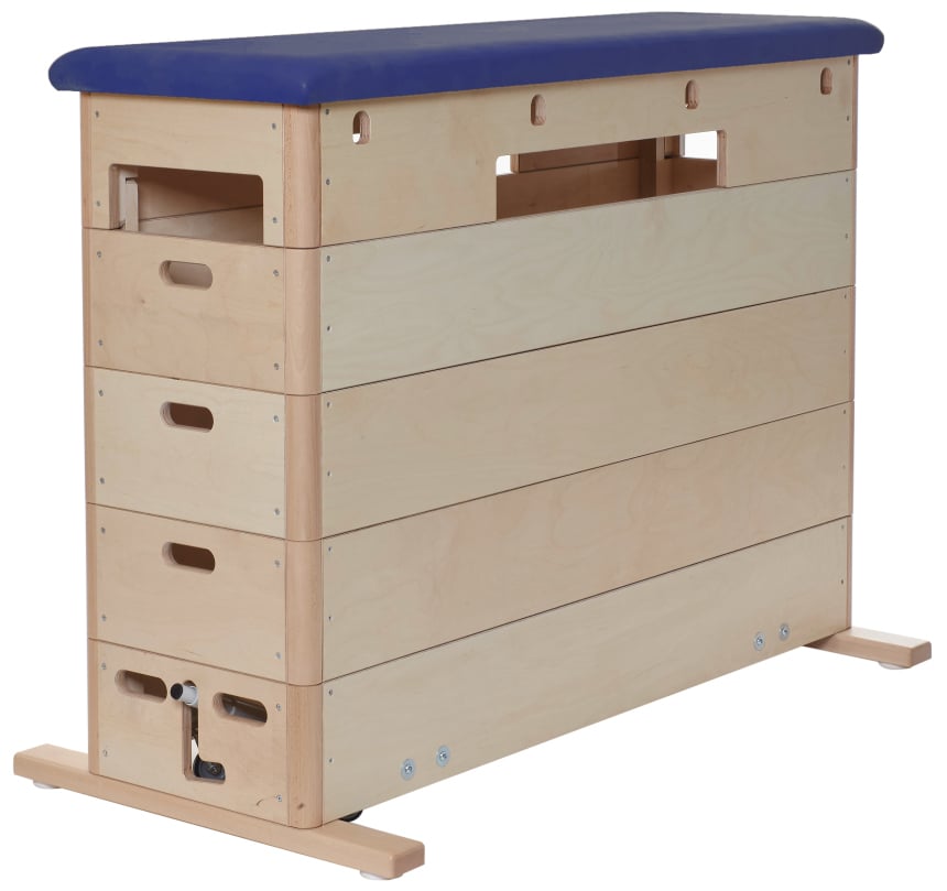 Kübler Sport Sprungkasten BASIC 5-teilig, Kunstleder, Blau, mit Fahreinrichtung, mit Aussparung