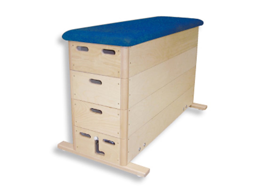 Kübler Sport Sprungkasten BASIC 4-teilig, Kunstleder, Blau, mit Fahreinrichtung