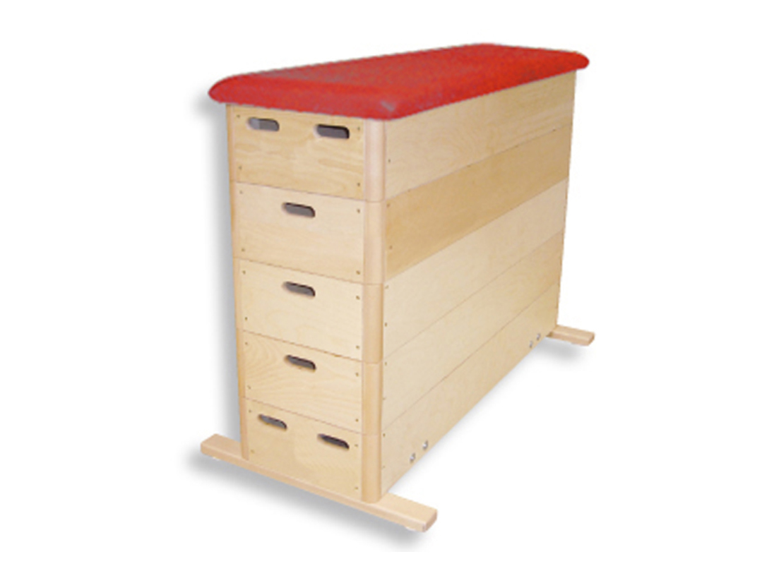 Kübler Sport Sprungkasten BASIC 5-teilig, Kunstleder, Rot, ohne Fahreinrichtung