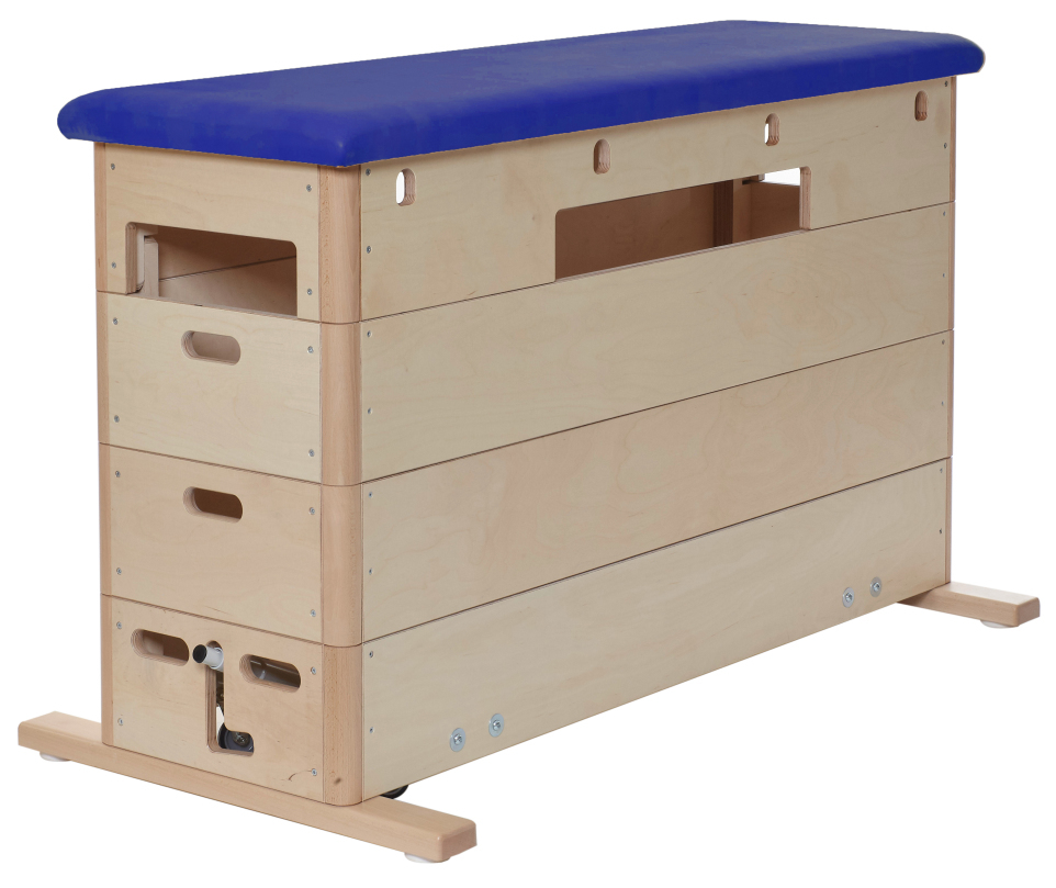 Kübler Sport Sprungkasten BASIC 4-teilig, Kunstleder, Blau, mit Fahreinrichtung, mit Aussparung