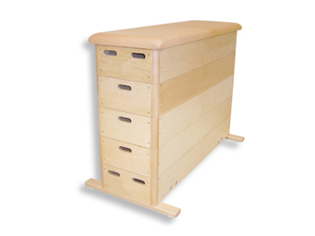 Kübler Sport Sprungkasten BASIC 5-teilig, Echtleder, Natur, ohne Fahreinrichtung