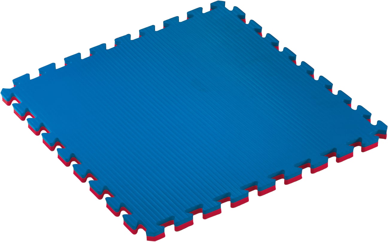 Puzzle-Kampfsportmatte DOUBLE COMPETITION, Gelb / Grün, Härtegrad: 35-40°