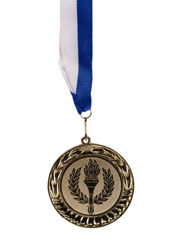 Kübler Sport Medaille SPORTSGEIST mit Medaillenband, Gold, blau / weiß, Leichtathletik