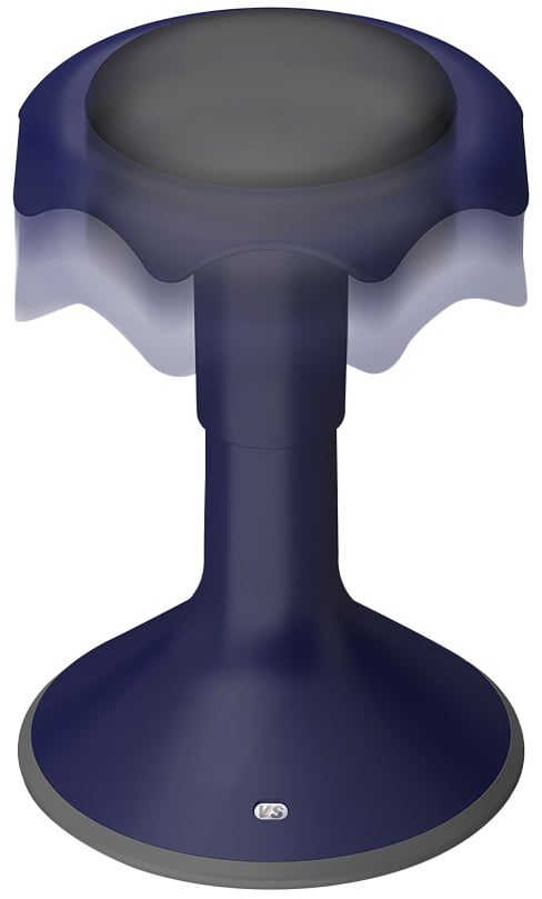 Hokki+ Höhenverstellbarer Bewegungssitz, Blau, Gepolstert, 38 - 50 cm