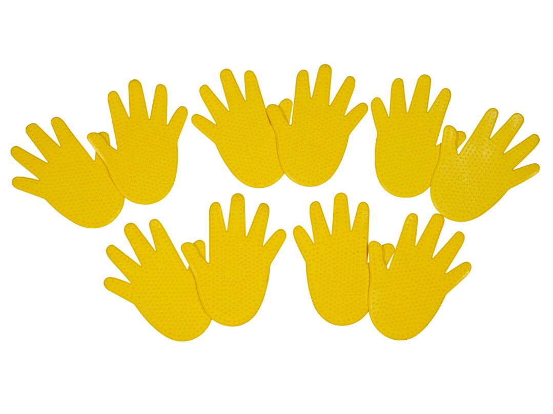 tanga sports Bodenmarkierung Hände, 5er-Set, Gelb