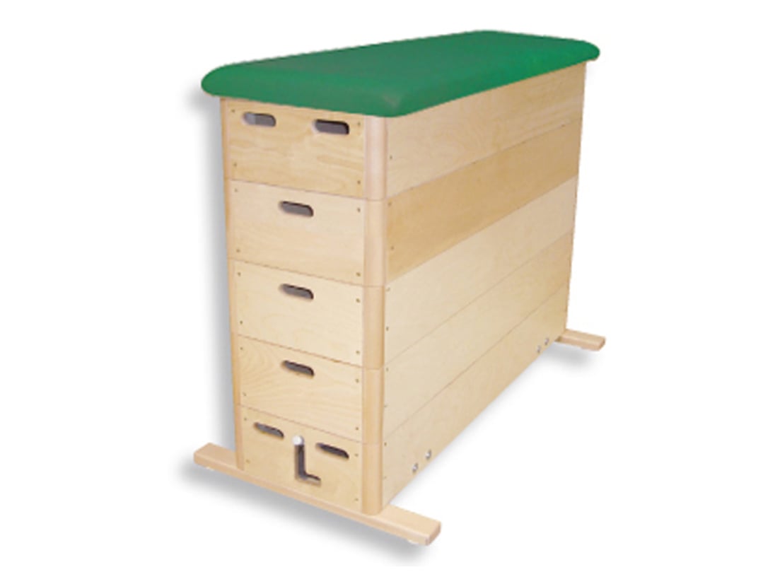 Kübler Sport Sprungkasten BASIC 5-teilig, Kunstleder, Grün, mit Fahreinrichtung