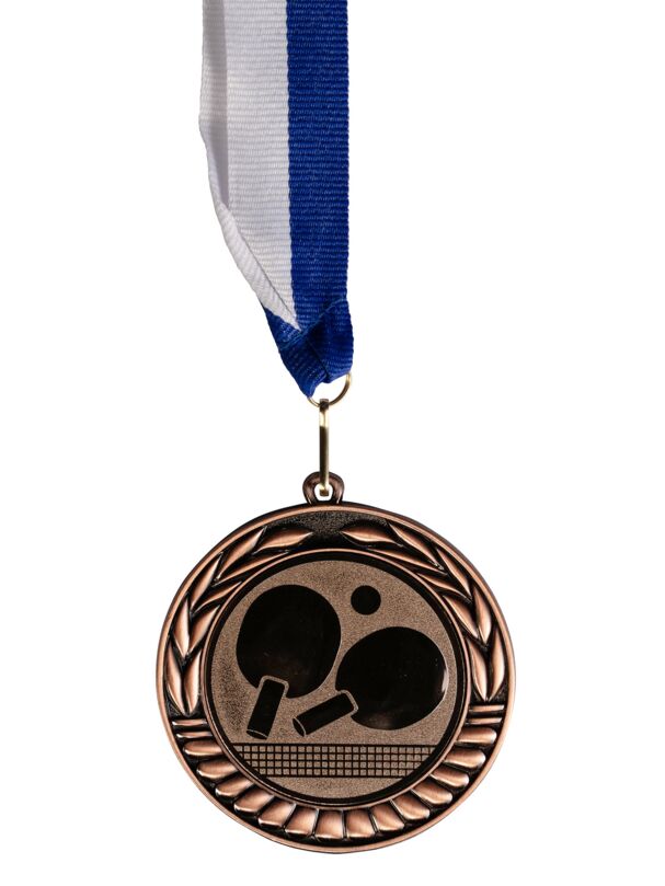 Kübler Sport Medaille SPORTSGEIST mit Medaillenband, Bronze, blau / weiß, Platzierung