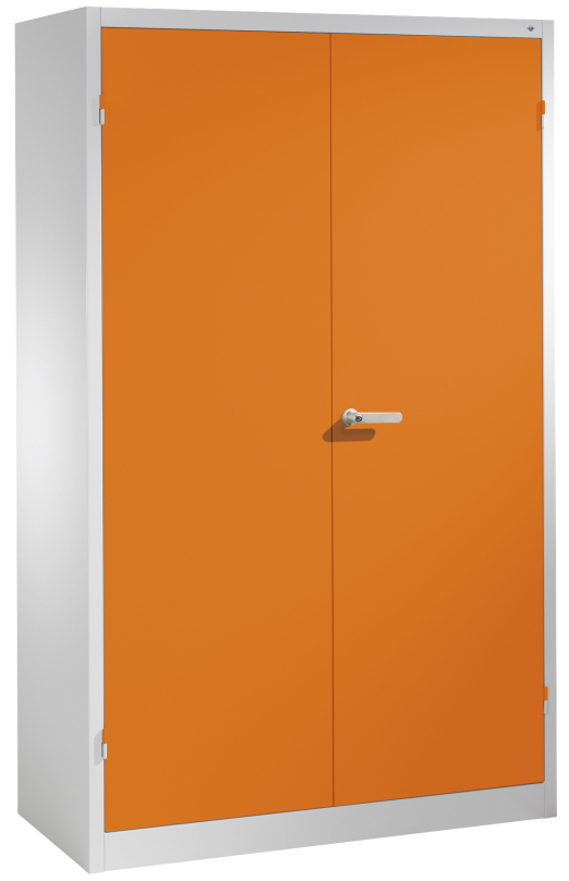 C+P Geräteschrank mit Schubladen, Grau, Gelborange, Vollblechtüren