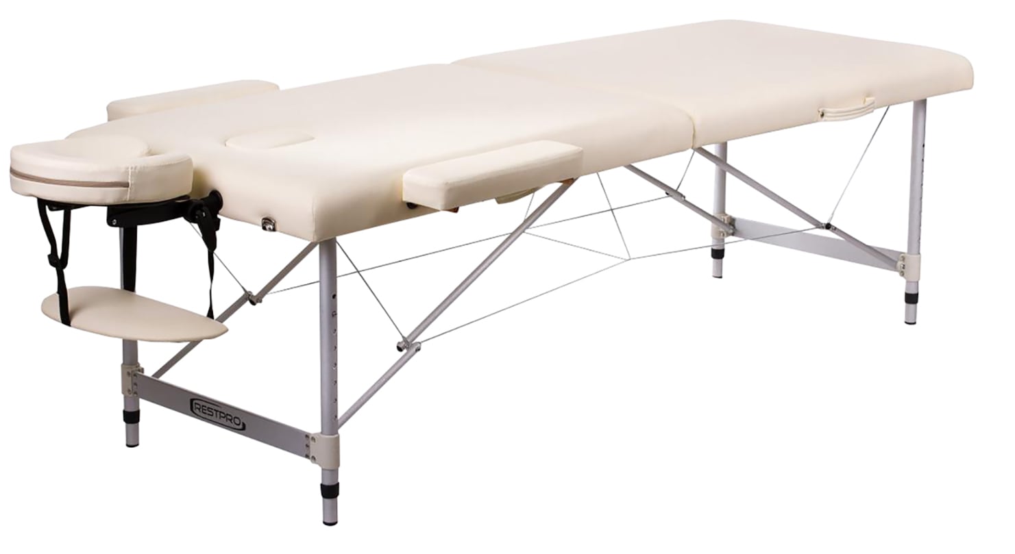 Restpro Koffermassageliege Alu, Creme, L