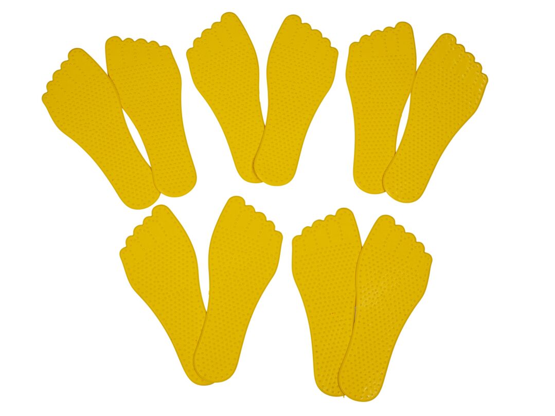 Kübler Sport Bodenmarkierung Füße, 5er-Set, Gelb