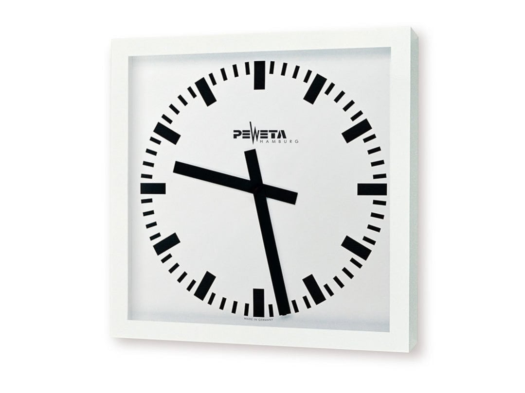 Peweta Großraum-Wanduhr, für Feuchträume, 50 x 50 cm, Balken
