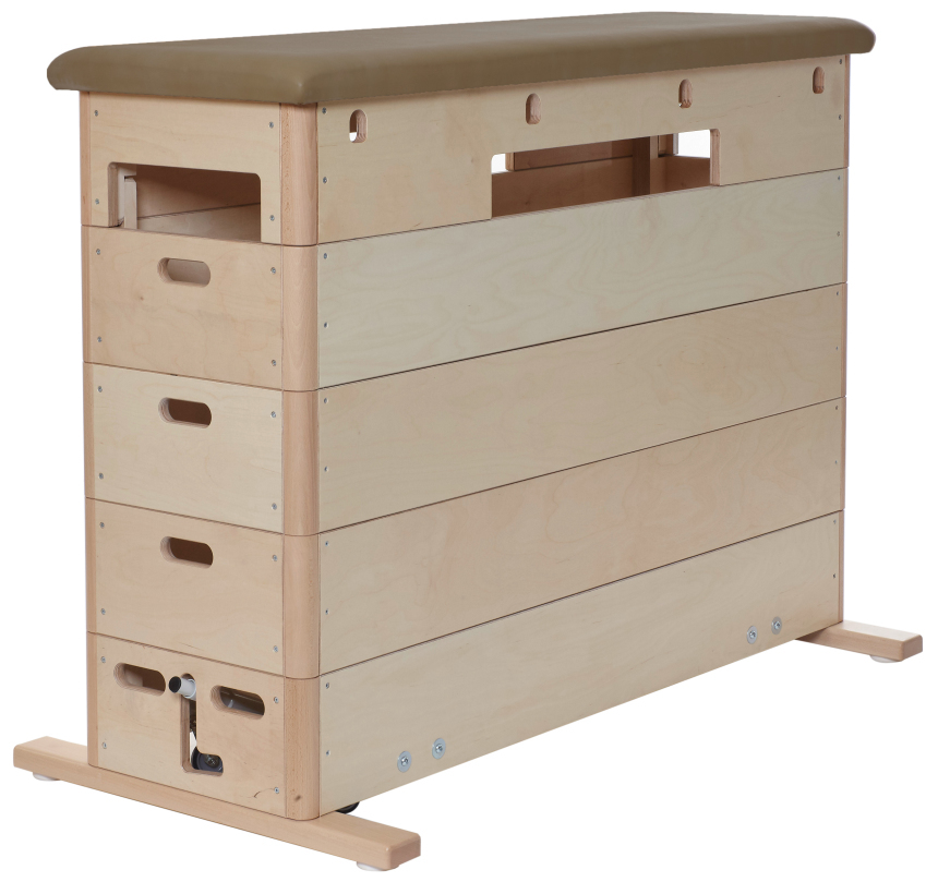 Kübler Sport Sprungkasten BASIC 5-teilig, Kunstleder, Natur, mit Fahreinrichtung, mit Aussparung