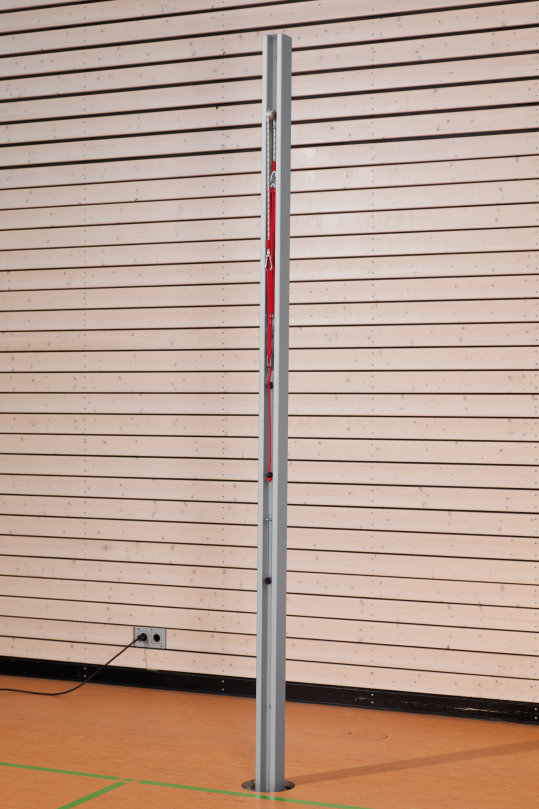 Alu-Netzpfosten DVV 2, Flaschenzug-Spannsystem, 80 x 80 mm quadratisch