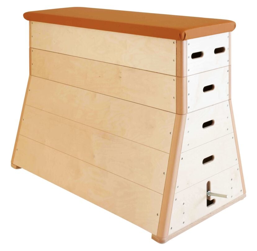 Kübler Sport Sprungkasten Trapez 3-teilig, Kunstleder, mit Fahreinrichtung