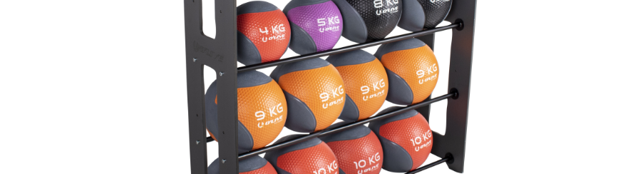 Stabiles Ballregal zur sicheren und platzsparenden Aufbewahrung verschiedener Bälle in Sporthalle oder Vereinsheim