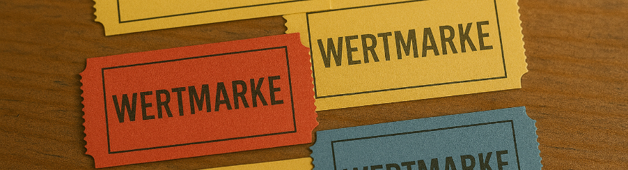 Abbildung von verschiedenen Wertmarken für Vereinsfeste, Essens- und Getränkemarken im Einsatz bei einer Vereinsveranstaltung